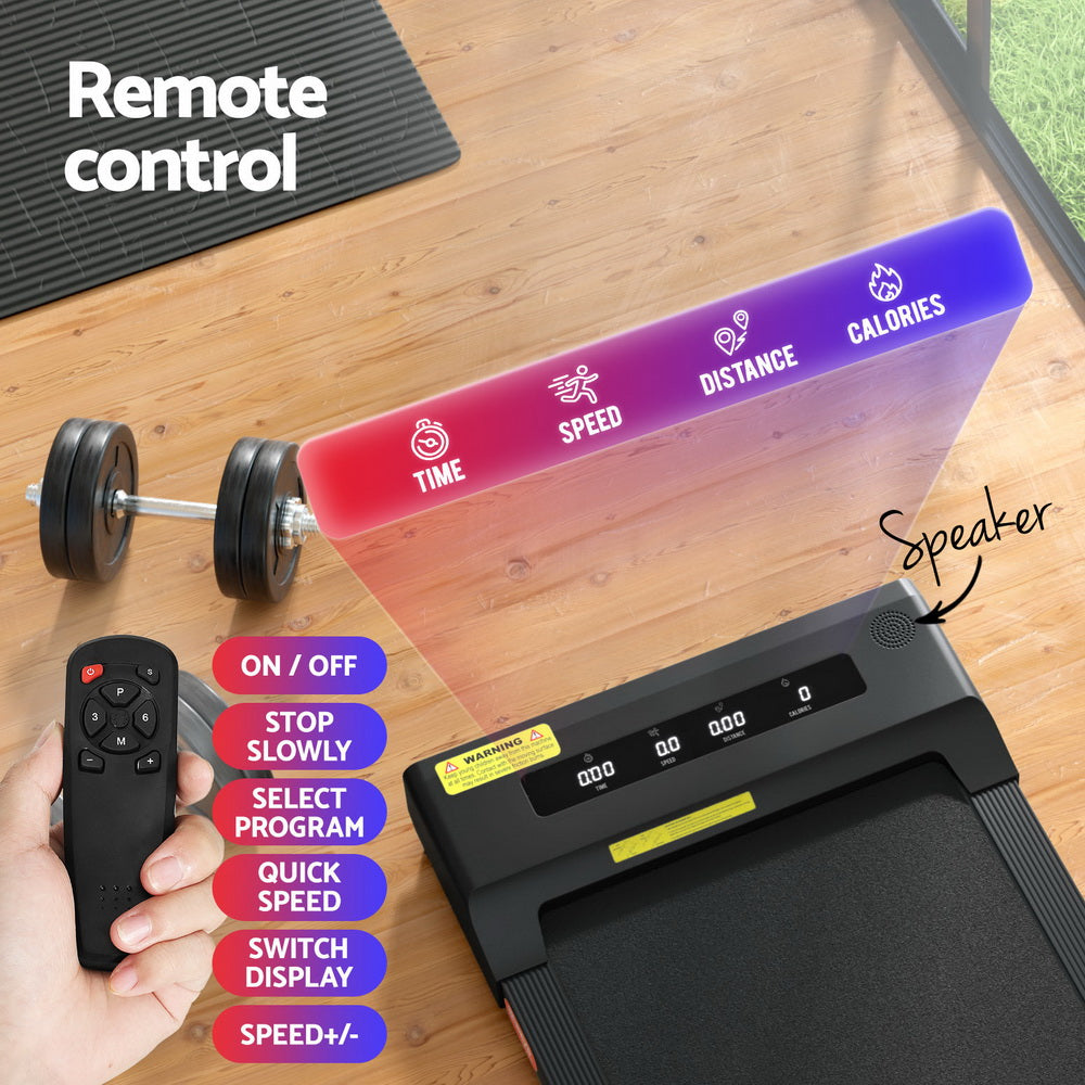 Everfit Treadmill Electric Walking Pad Under Desk Home Gym Fitness 400mm Black