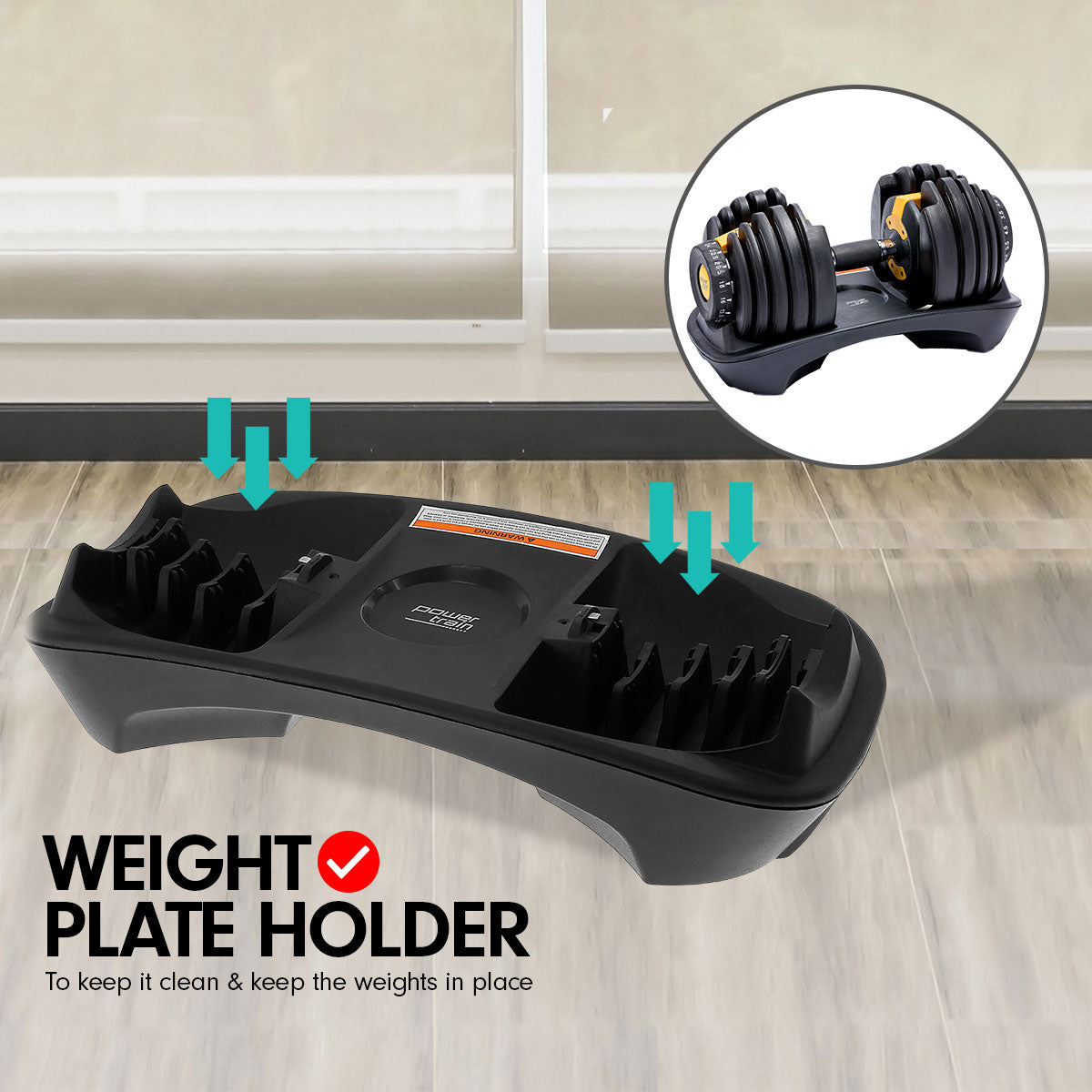 Powertrain 24KG Adjustable Home Gym Dumbbell - Gold