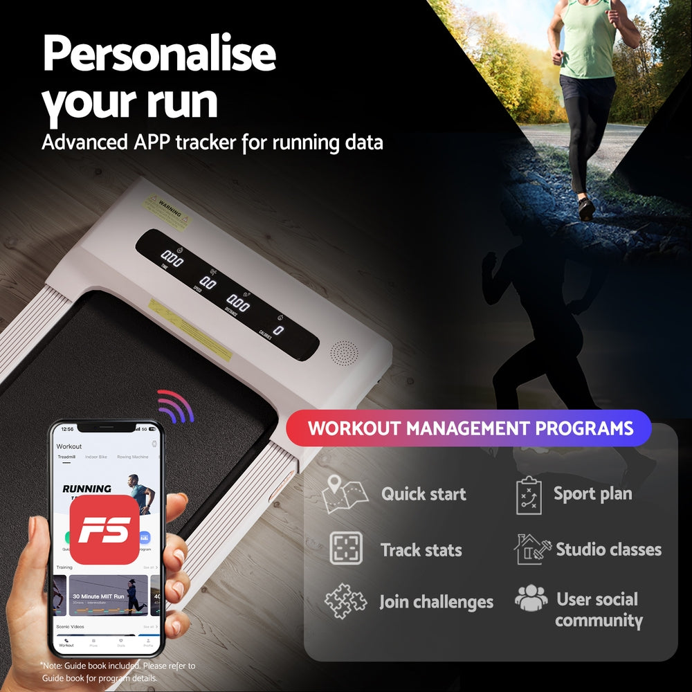 Everfit Treadmill Electric Walking Pad Under Desk Home Gym Fitness 380mm Pink