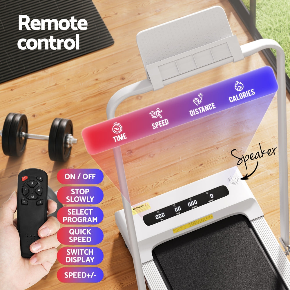 Everfit Treadmill Electric Walking Pad Under Desk Home Gym Fitness 380mm White