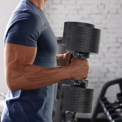 Powertrain Eon 2 x 36kg Dial-Up Adjustable Dumbbell Home Gym Weights