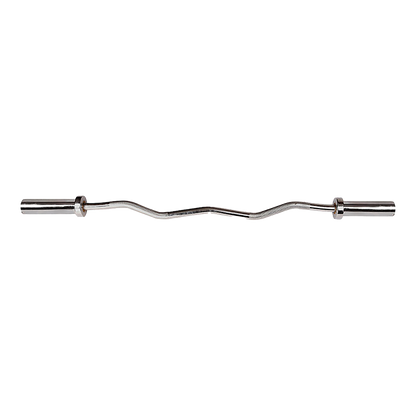 120cm Chrome Olympic EZ Curl Bar – Weightlifting Barbell for Home Gym & Bodybuilding