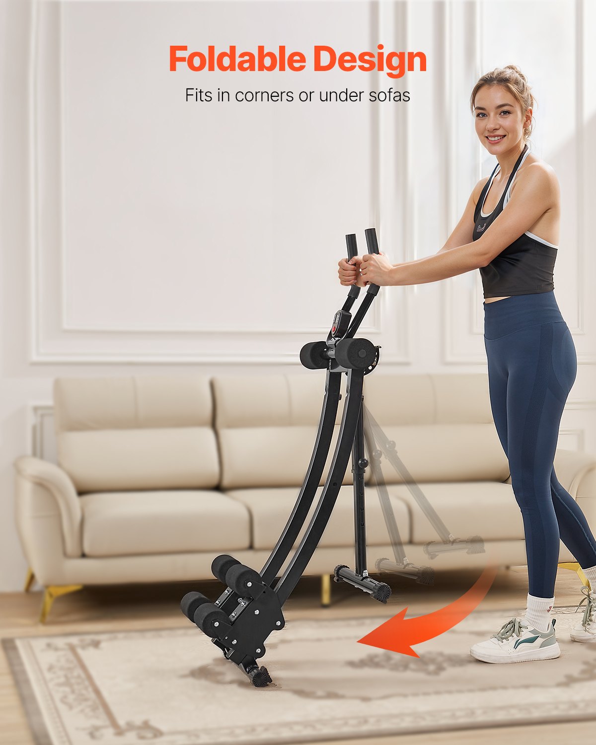 VEVOR AB Workout Machine Equipment Home Gym Core Abdominal Trainers Dual-track